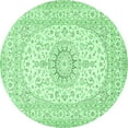 thumbnail image 1 of Ahgly Company Indoor Round Medallion Emerald Green Traditional Area Rugs, 3' Round, 1 of 4