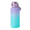 thumbnail image 1 of Straw Lid Water Bottle Gradient Color Large Capacity Portable Handle Leakproof Sports Water Bottle Purple 2000ML, 1 of 5