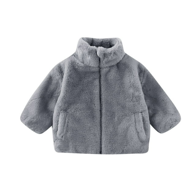 Dagugfen Kids Outwear Fleece Comfy Long Sleeve Zipper up Loose Warm Cardigan Jacket with Pockets Size 2-7 Years