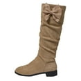 thumbnail image 6 of Women's Bowknot Knee High Boots Slouch Suede Bow Low Heels Winter Fall Knee Length Long Tall Boots, 6 of 7