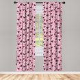 thumbnail image 2 of Ambesonne Valentine Curtains, Vintage Hearts and Spots, Pair of 28"x95", Dark Pink and Charcoal Grey, 2 of 4