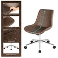 thumbnail image 5 of Giantex PU Home Office Chair, Modern Armless Swivel Desk Chair, Mid-Back Leisure Chair, Back & Height Adjustable Chair with Splicing Appearance, Suitable for Office Study Study Room Living Room, 5 of 10