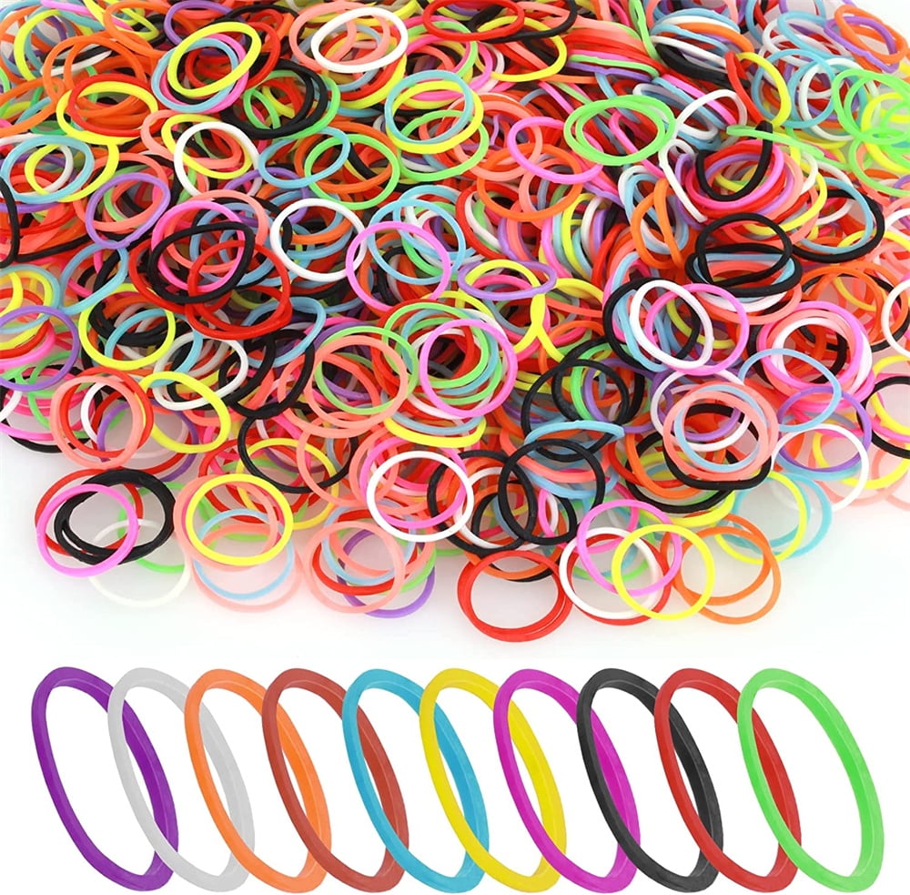 1000 PCS Mini Small Rubber Bands for Hair, Tiny Colorful Hair Elastics