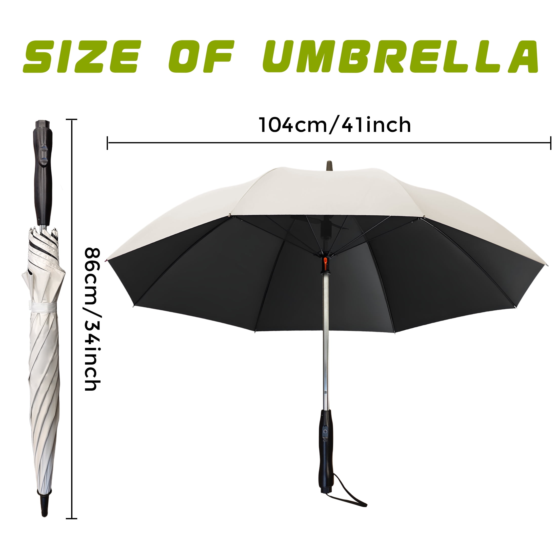 Oviora Umbrella with Fan and Mister, Rechargeable Cooling Umbrella with Built-in Fan & Mist Spray , UV Protection, Portable for Beach, Golf, Festivals, and Outdoor Activities