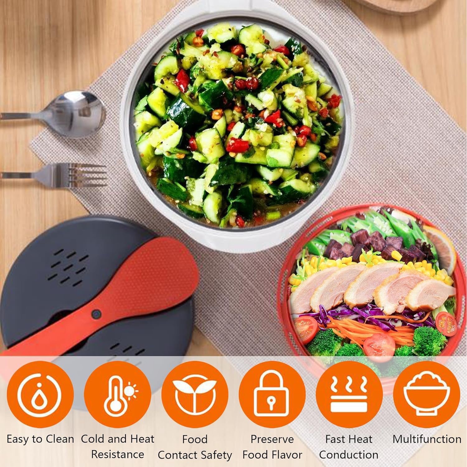 Microwave Rice Cooker Steamer Set: 2L Microwave Pasta Cooker with Rice Spoon Lid Strainer, Non-stick Rice Cooker Steaming Pot for Rice, Pasta, Vegetables, Quinoa, Oatmeal, Ramen (Green)