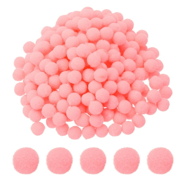 Pom Poms de 0.3 pulgadas para manualidades, 2000 piezas de pompones pequeños, bolas de pelusa mini, alta elasticidad, rosa claro