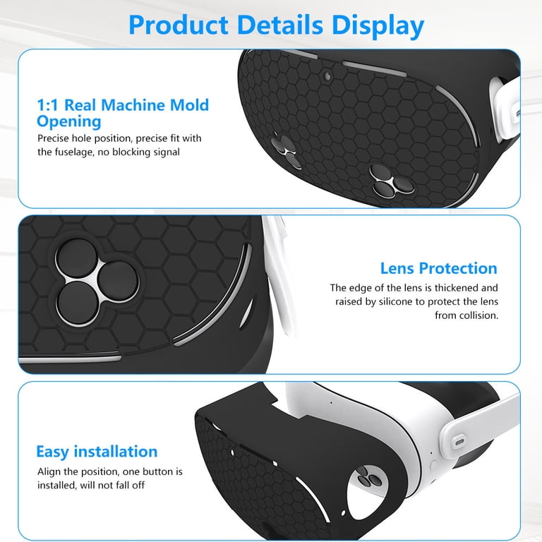 Prociv Silicone Cover for Meta Quest 3S, VR Protective Case Set