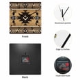 thumbnail image 2 of Brown Southwest Wooden Wall Clock Silent Non Ticking, Boho Aztec Ethnic Abstract Geometric Square Wall Clocks Battery Operated, Decor Clock for Home Office, Living Room, Kitchen, 12 Inch, 2 of 9