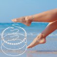 thumbnail image 3 of Women's Anklets 3 Layer Simplicity Beach Feet Jewelry Filled With Anklets, 3 of 3