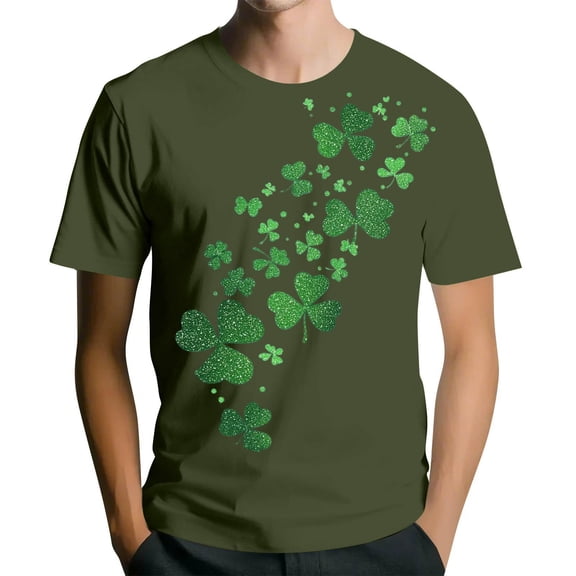 Men's St. Patrick's Day Shamrock Graphic T Shirt Short Sleeve Casual Clover Tee