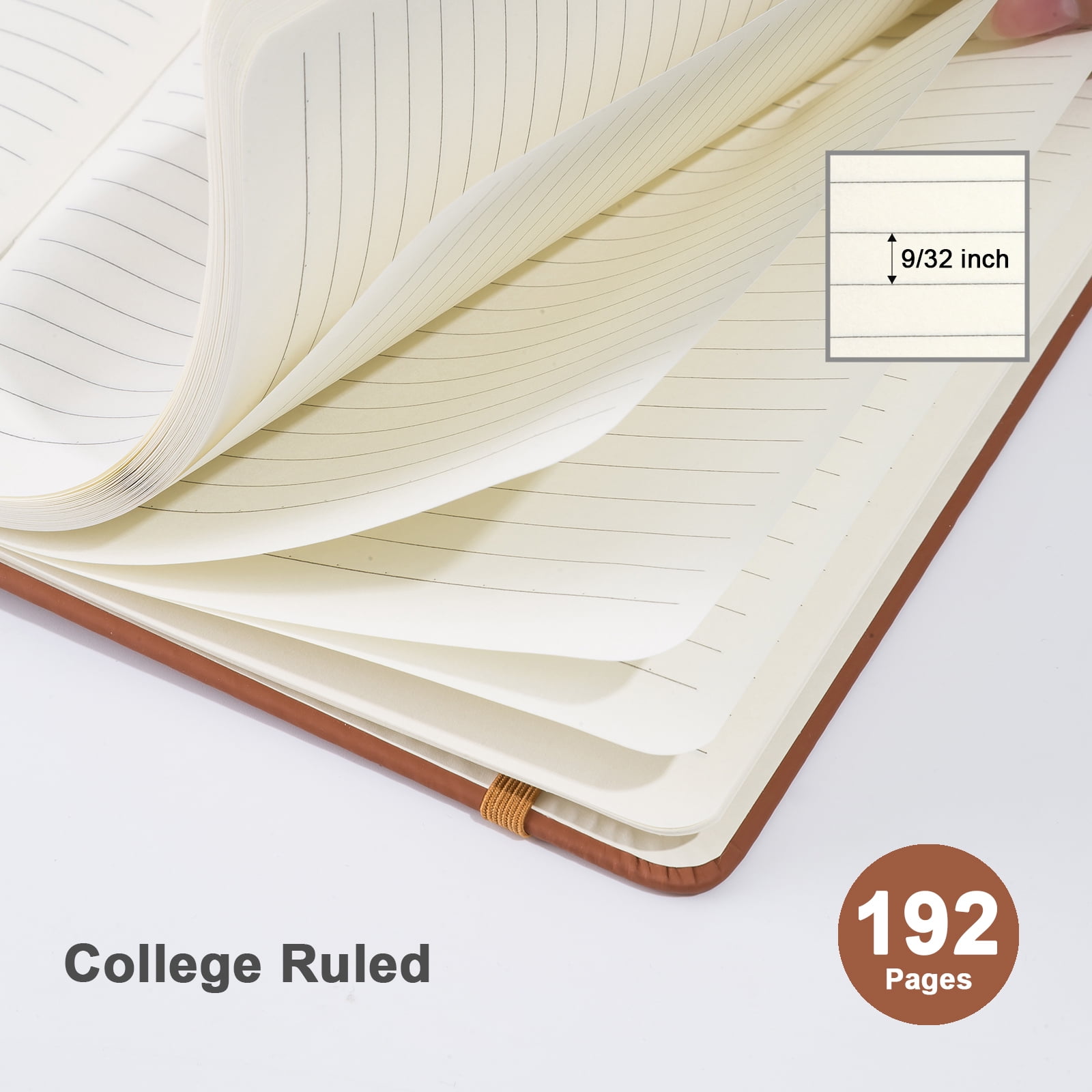 Vivin 8 Pack Lined Journal Notebooks for Writing, 192 Pages, 5.5 x 8.3 inch, Hardcover, Brown