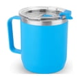 thumbnail image 1 of Vaccum Insulated Stainless Steel Coffee Mug With Handle - Blue, 350ml | Premium Clear Cap Mug With Lid Flip Top - Leakproof Travel Coffee Mugs, Tea Cup | Easy To Clean, Freezer Safe, Non-slip, 1 of 5