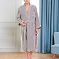 thumbnail image 4 of Minnieouse de noche Traje de casa Cinturón Albornoz Verano Con capucha Suavidad atractiva Ropa de dormir sexy Tallas grandes Manga larga Lavable Pijama hombre gris METRO (50-168 CM) Minnieouse AP019235-19, 4 of 6