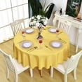 thumbnail image 3 of KAIPHO Yellow Round Tablecloth Waterproof Stain Resistant Wrinkle Free Table Cloth 210GSM Polyester Washable Wipeable Table Cover for Party, Banquet, Wedding, Indoor and Outdoor (70 inch, Circle), 3 of 9