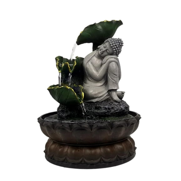 Fuente de agua para interior Sunnimix Buddha Asian luz LED mesa oficina dormitorio