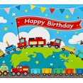 thumbnail image 3 of Colorful Vehicle Themed Backdrop Banner for Kids Happy Birthday Party Decoration Photography Props Background Party Supplies Decors, 3 of 7