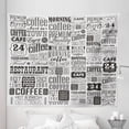 thumbnail image 1 of Vintage Tapestry, Retro Style Texts and Typographic Vintage Coffee Shop Restaurant, Fabric Wall Hanging Decor for Bedroom Living Room Dorm, 5 Sizes, Charcoal Grey Pale Grey, by Ambesonne, 1 of 1