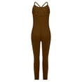 thumbnail image 4 of Haitryli Kids Girls Sleeveless Full Length Camisole Tank Unitard Gymnastics Dance Jumpsuit One Piece Outfits Brown 16, 4 of 5