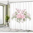 thumbnail image 4 of Ambesonne Pink Floral Shower Curtain, Roses Buds Leaves Art, 69"Wx70"L, Pale Rose and Peacock Green, 4 of 4