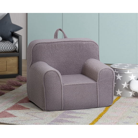 Olive & Opie Kuddlez Kids/Toddlers Foam Chair with Washable Cover, Soft Gray