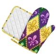 thumbnail image 2 of Disketp Mardi Gras4 Oven Mitts And Potholders Bbq Gloves-Oven Mitts And Pot Holders With Recycled Infill Silicone Non-Slip Cooking Gloves For Cooking Baking Grilling, 2 of 9
