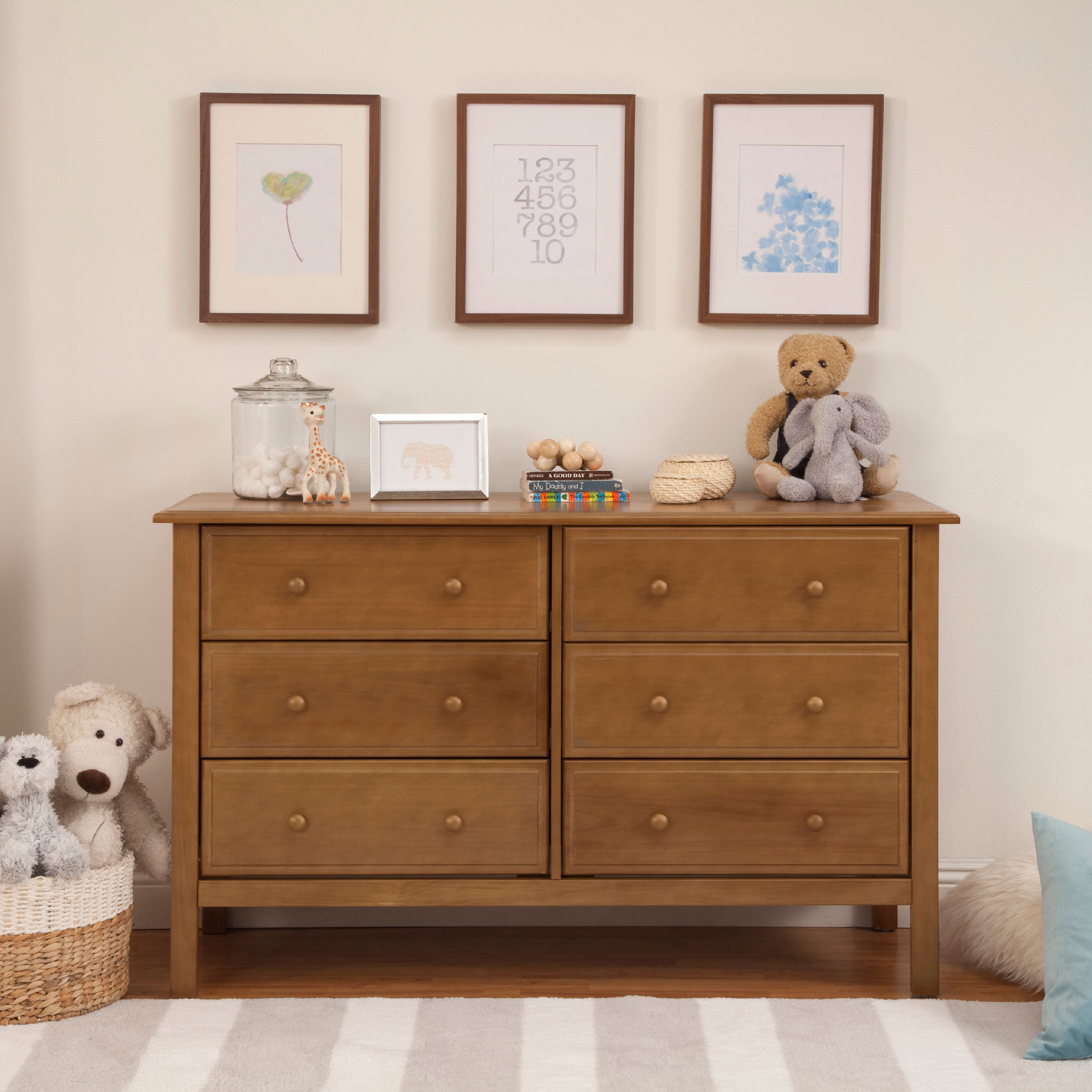 DaVinci Jayden 6 Drawer Double Dresser in Chestnut Walmart