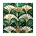 thumbnail image 1 of Green Fan Shaped Art Glass Window Film for Privacy and Decoration | Static Cling Sticker for Windows Doors Bathrooms Kitchens with Glass Pattern, 1 of 8