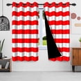 thumbnail image 5 of Nanqianyi Red White Classic Stripe Blackout Curtains for Bedroom Living Room, Horizontal Striped Thermal Insulated Drapes with Grommet Top 52x84 Inch 2 Panels, 5 of 10