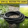 thumbnail image 5 of ZAZFO 15ft 10 Gauge Extension Cord, 3 Prong 5-15P to 5-15R, SJTW with Power Indicator Light, Heavy Duty Flexible Durable, Black Waterproof for Outdoor Use, 5 of 7