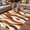 Chocolate, variant on Burnt Orange White Moire Outdoor Rug for Patio/Deck/Porch, Non-Slip Large Area Rug 3 x 5 Ft, Modern Abstract Art Indoor Outdoor Rugs Washable Area Rugs, Reversible Camping Rug Carpet Runner