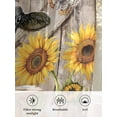 thumbnail image 6 of Sheer Curtains 108 Inches Long 2 Panels Set for Living Room, Retro Farmhouse Flower Semi Sheer Curtains for Windows, Yellow Sunflowers Cow Barn Doors Brown Voile Window Treatments Rod Pocket Curtain, 6 of 7