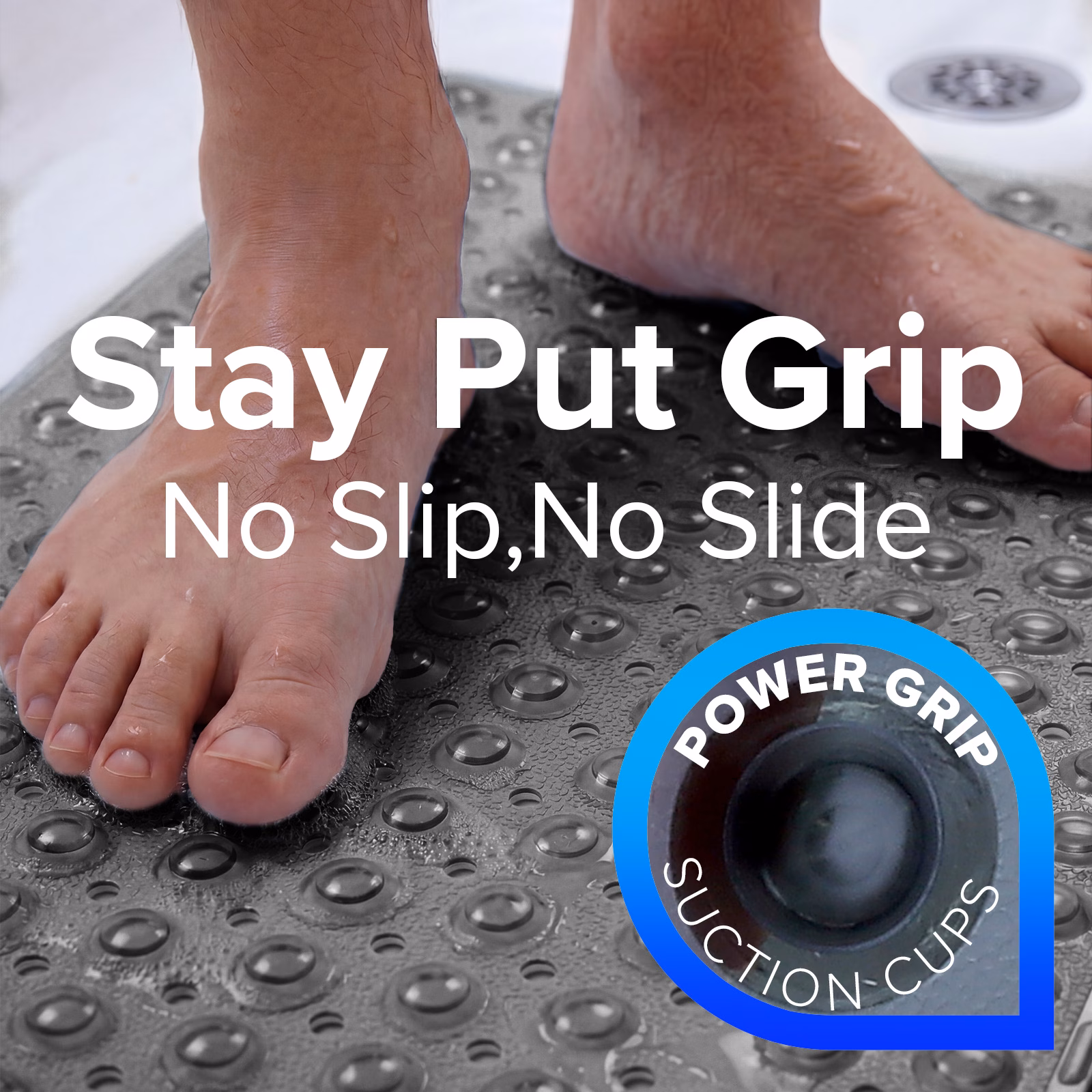 thumbnail image 3 of SlipX Solutions Bathtub Mat Non Slip 39 x 16, Extra Long Bathroom Shower Mat, Suction Cups, 3 of 8