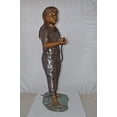 thumbnail image 3 of Nifao Girl Holding Garden Hose Outdoor Fountain Statue, Bronze Garden Water Feature Sculpture for Patio & Yard – Outdoor Garden Decor Sculpture, 13"L x 20"W x 39"H, 3 of 12