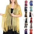 thumbnail image 2 of NUZYZ Elegant Bride Shawl Ultralight Pure Color Tassels Decor Evening Shawl for Female, 2 of 8