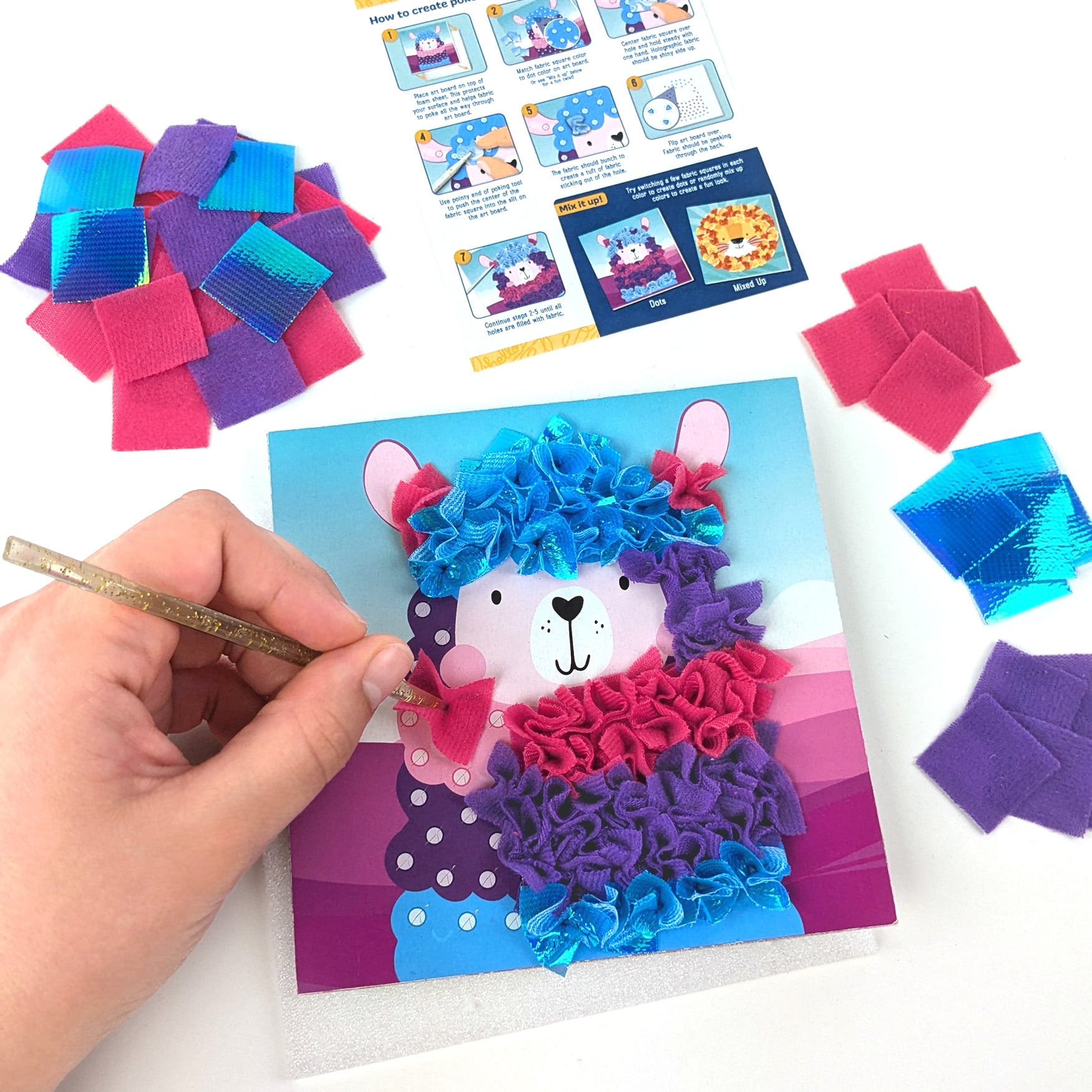 (2 pack) Hello Hobby Make Your Own Fabric Poke Art, Kids Craft Kit