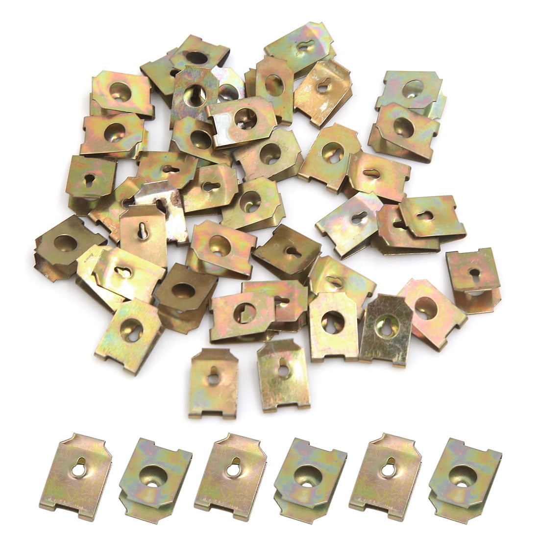 40pcs 6mm Hole Spring Metal Plate U-Type Clips Speed Nuts for Car Panel Fender