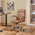 thumbnail image 2 of Yaheetech Mid-Back PU Leather Adjustable Office Chair with Arms,Retro Brown, 2 of 8