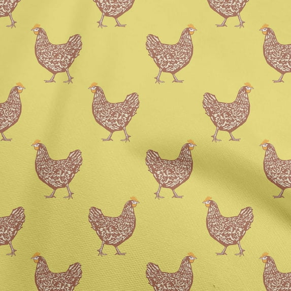 oneOone Velvet Lime Green Fabric Rooster Cock Diy Clothing Quilting Fabric Print Fabric By Yard 58 Inch Wide