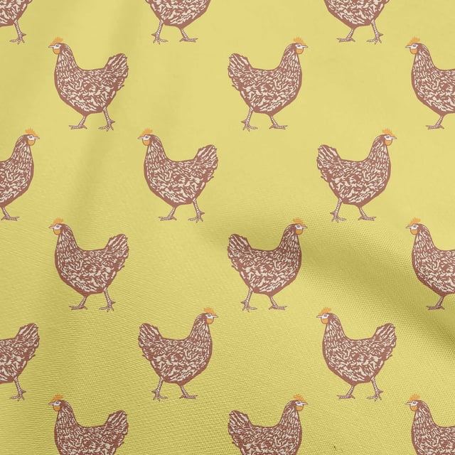oneOone Rayon Lime Green Fabric Rooster Cock Sewing Craft Projects Fabric Prints By Yard 56 Inch Wide