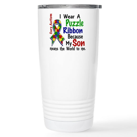 CafePress - Means World To Me 4 Autism Stainless Steel Travel - Insulated Stainless Steel Travel Tumbler 20 oz.