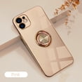 thumbnail image 3 of Luxury Plating Silicone Case For iPhone 15 14 13 12 11 Pro Xs Max Mini SE X XR 7 8 Plus Metal Ring Holder Stand Soft Phone Cover, 3 of 5