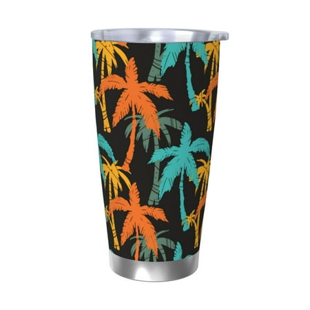 

Goofa Palm Trees for 20 oz Skinny Tumbler Stainless Steel Coffee Mug Slim Vacuum Insulated Travel Cup Car Cup-Without Straw