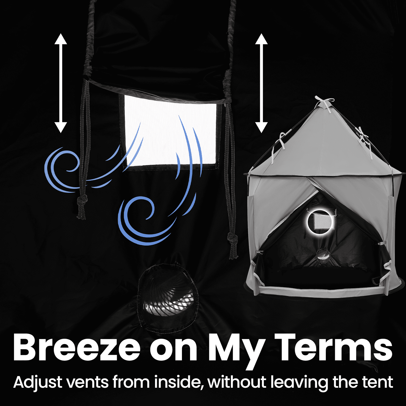 KNOCLOC Sensory Tent for Kids with Autism, with Fan-Ready Port for Enhanced Ventilation, Large Blackout Autistic Tent for Kids & Adult Calming Down, Portable and Easy Setup 45*39*39 in