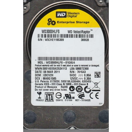 WD3000HLFS-01G6U4, DCM EBCV2H, Western Digital 300GB SATA 2.5 Hard
