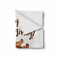 thumbnail image 2 of Happy Thanksgiving Soft Flannel Fleece Throw Blanket, Roasted Turkey with Apples Lemon Vegetable American Culture Dinner, Cozy Plush for Indoor and Outdoor Use, 50" x 60", Multicolor, by Ambesonne, 2 of 6