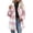 Pink, variant on Women's Casual Fuzzy Plaid Jacket Lapel Button Front Long Sleeve Oversized Loose Fit Outerwear