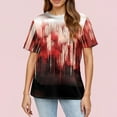 thumbnail image 4 of WTOBBY Women's Casual Short Sleeve Pullover Top with Round Neck, Featuring Bloody Halloween Print for Seasonal Fashion,Perfect for Costume Events, Soft and Stylish Apparel,Black S, 4 of 4