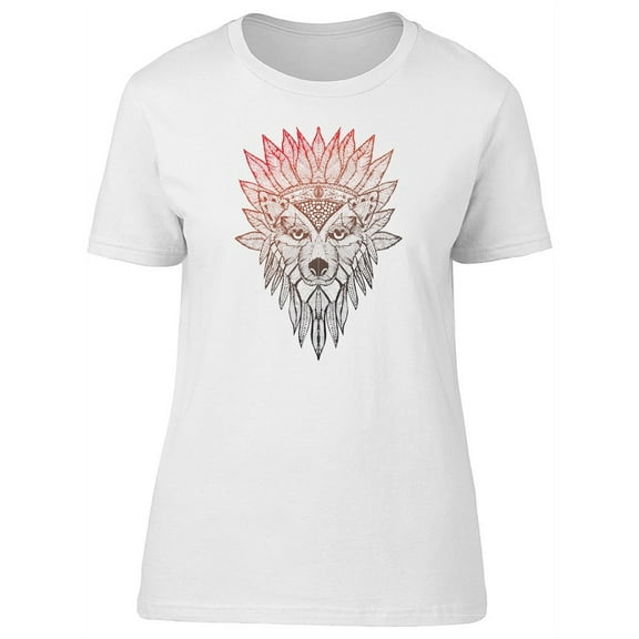 Wolf With Boho Crown T-Shirt Women -Image by Shutterstock, Female Medium