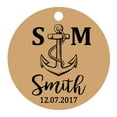 thumbnail image 1 of 100 PCS Personalized Initial with Anchor Wedding Favor Gift Paper Tags Custom Made Round Hang Tags, 1 of 1