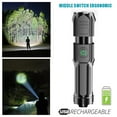 thumbnail image 4 of 2 Pack Super Bright USB Led Flashlight Rechargeable Zoomable Flashlights Lightweight 3 Modes Portable Pocket Flash Light, 4 of 11